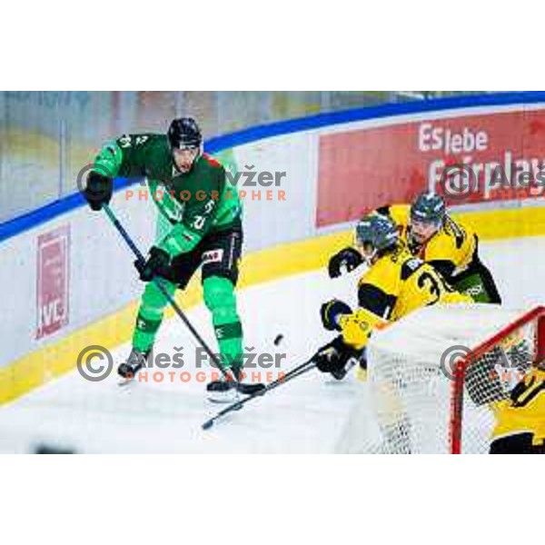 Miha Bericic of SZ Olimpija in action during IceHL 2025/2026 ice hockey match between SZ Olimpija and HC Falkensteiner Pustertal in Tivoli Hall, Ljubljana, Slovenia on November 26, 2025. Photo: Filip Barbalic