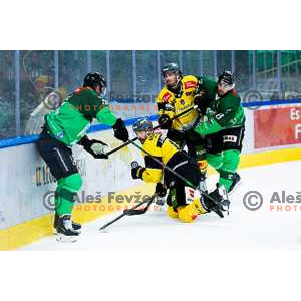 Markus Lauridsen of HC Falkensteiner Pustertal in action during IceHL 2025/2026 ice hockey match between SZ Olimpija and HC Falkensteiner Pustertal in Tivoli Hall, Ljubljana, Slovenia on November 26, 2025. Photo: Filip Barbalic