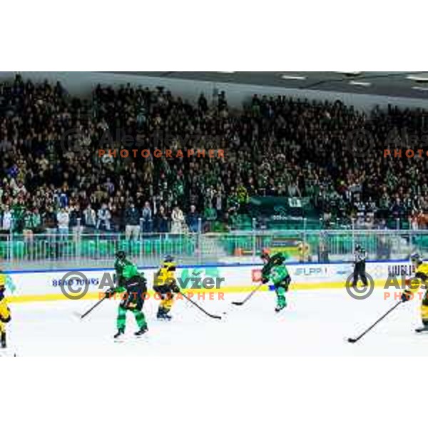 Clayton Kirichenko of SZ Olimpija in action during IceHL 2025/2026 ice hockey match between SZ Olimpija and HC Falkensteiner Pustertal in Tivoli Hall, Ljubljana, Slovenia on November 26, 2025. Photo: Filip Barbalic