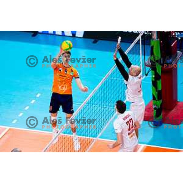 Luka Marovt of ACH Volley in action during CEV Men\'s Champions League 2026 Early Stage volleyball match between ACH Volley (SLO) and Radnicki Kragujevac (SRB) in Tivoli Hall, Ljubljana, Slovenia on November 27, 2025. Photo: Filip Barbalic
