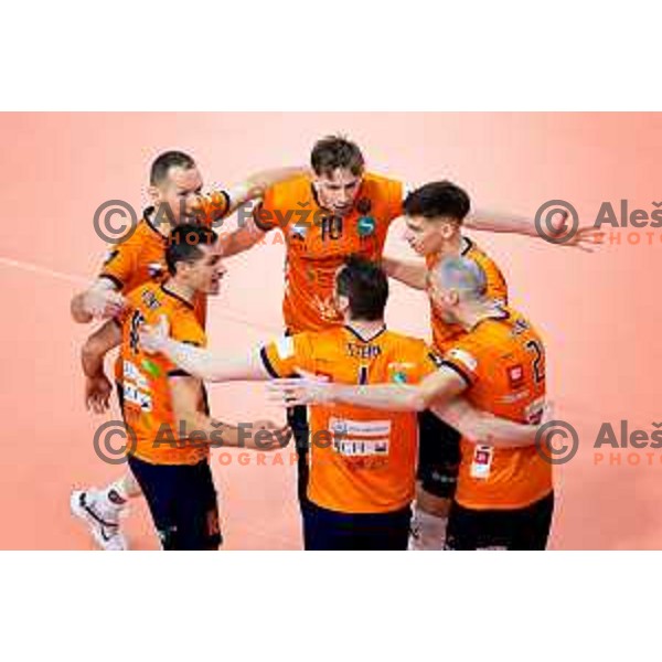 Janz Janez Krzic of ACH Volley in action during CEV Men\'s Champions League 2026 Early Stage volleyball match between ACH Volley (SLO) and Radnicki Kragujevac (SRB) in Tivoli Hall, Ljubljana, Slovenia on November 27, 2025. Photo: Filip Barbalic