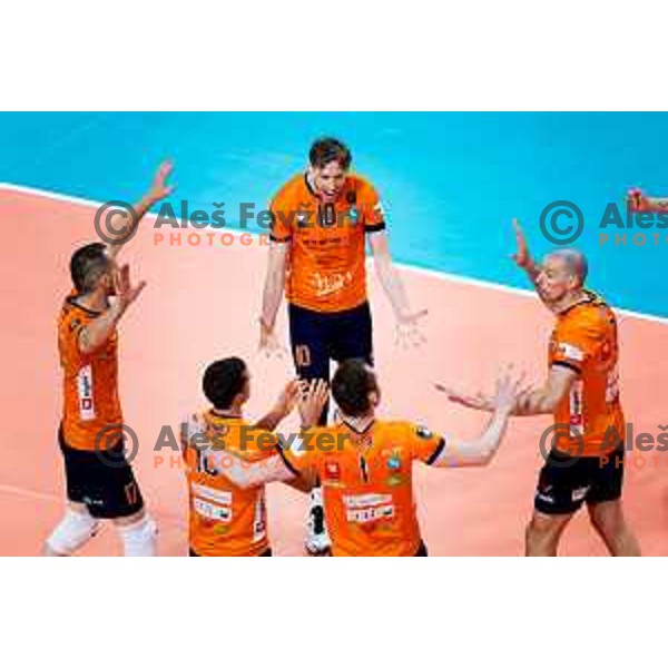 Janz Janez Krzic of ACH Volley in action during CEV Men\'s Champions League 2026 Early Stage volleyball match between ACH Volley (SLO) and Radnicki Kragujevac (SRB) in Tivoli Hall, Ljubljana, Slovenia on November 27, 2025. Photo: Filip Barbalic