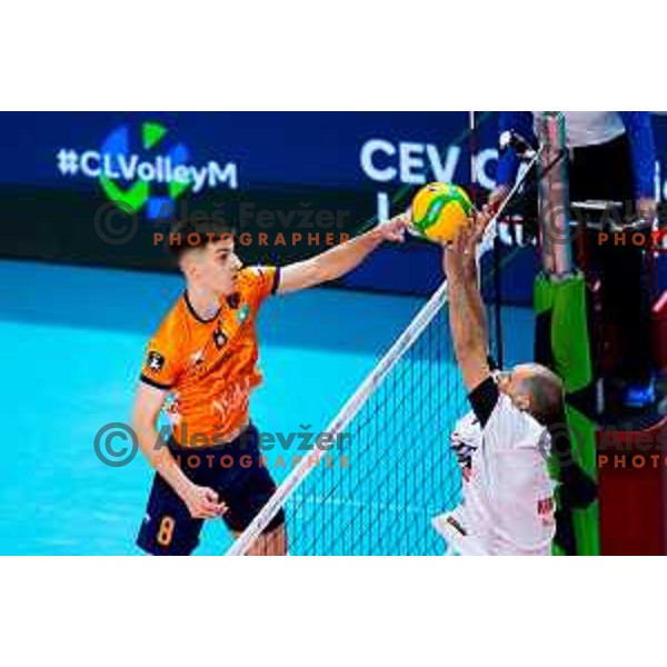 Luka Marovt of ACH Volley in action during CEV Men\'s Champions League 2026 Early Stage volleyball match between ACH Volley (SLO) and Radnicki Kragujevac (SRB) in Tivoli Hall, Ljubljana, Slovenia on November 27, 2025. Photo: Filip Barbalic