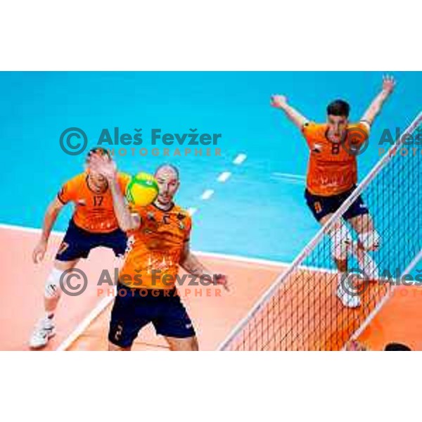 Alen Pajenk of ACH Volley in action during CEV Men\'s Champions League 2026 Early Stage volleyball match between ACH Volley (SLO) and Radnicki Kragujevac (SRB) in Tivoli Hall, Ljubljana, Slovenia on November 27, 2025. Photo: Filip Barbalic