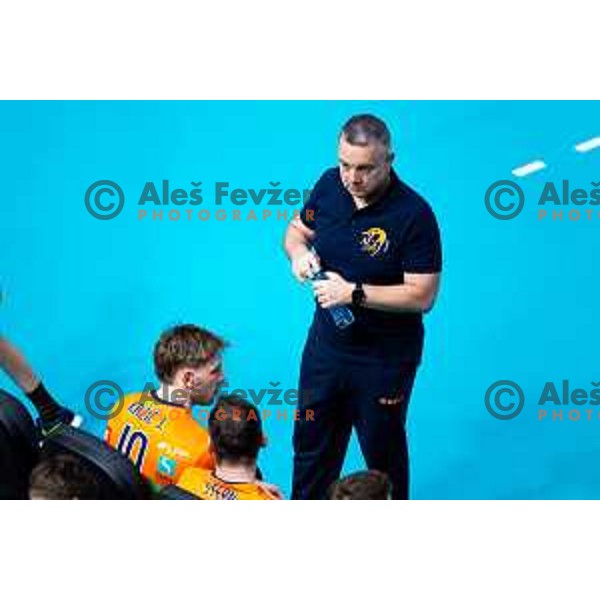 Head coach of ACH Volley, Igor Kolakovic in action during CEV Men\'s Champions League 2026 Early Stage volleyball match between ACH Volley (SLO) and Radnicki Kragujevac (SRB) in Tivoli Hall, Ljubljana, Slovenia on November 27, 2025. Photo: Filip Barbalic