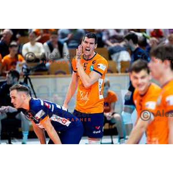 Alen Sket of ACH Volley in action during CEV Men\'s Champions League 2026 Early Stage volleyball match between ACH Volley (SLO) and Radnicki Kragujevac (SRB) in Tivoli Hall, Ljubljana, Slovenia on November 27, 2025. Photo: Filip Barbalic