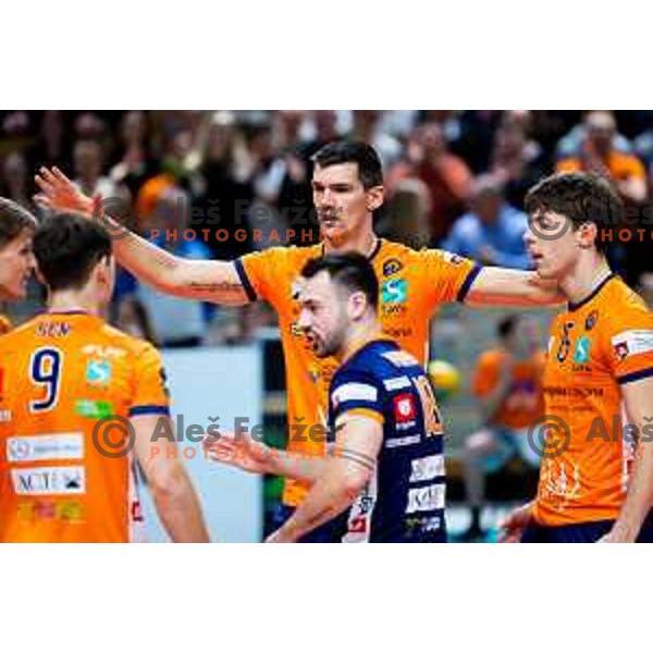 Alen Sket of ACH Volley in action during CEV Men\'s Champions League 2026 Early Stage volleyball match between ACH Volley (SLO) and Radnicki Kragujevac (SRB) in Tivoli Hall, Ljubljana, Slovenia on November 27, 2025. Photo: Filip Barbalic