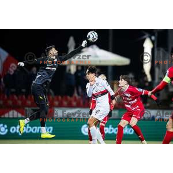 Matjaz Rozman in action during Prva liga Telemach 2025/26 football match between NK Aluminij and NK Primorje in Sportni park Kidricevo, Slovenia on November 28, 2025. Photo: Jure Banfi