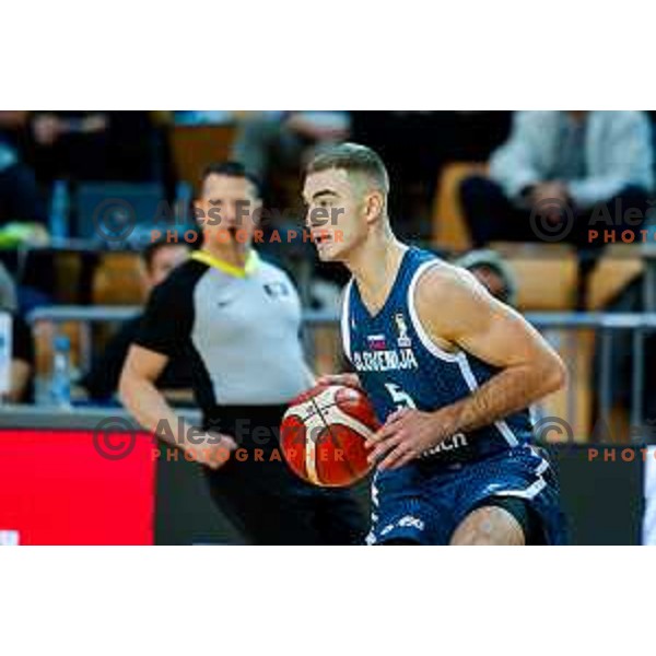 Ziga Samar of Slovenia in action during FIBA Basketball World Cup 2027 European Qualifiers between Slovenia and Estonia in Bonifika Hall, Koper, Slovenia on November 28, 2025