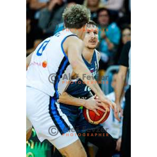 Gregor Hrovat of Slovenia in action during FIBA Basketball World Cup 2027 European Qualifiers between Slovenia and Estonia in Bonifika Hall, Koper, Slovenia on November 28, 2025