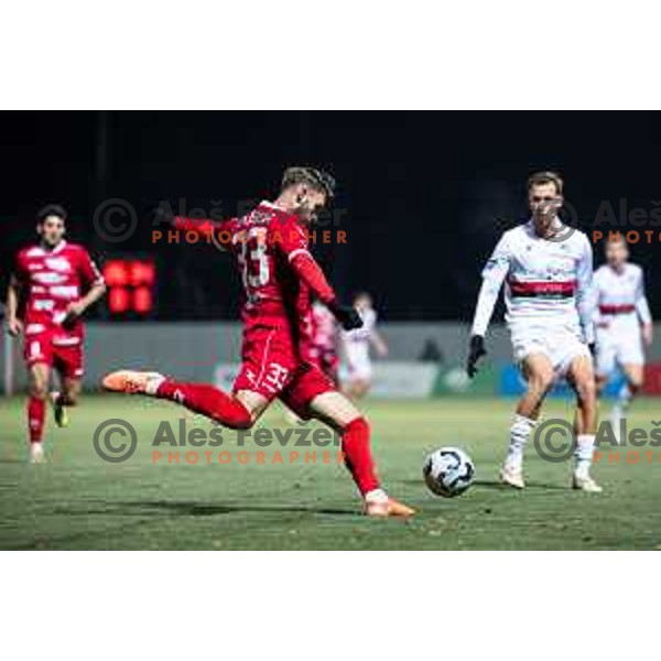 Domen Zajsek in action during Prva liga Telemach 2025/26 football match between NK Aluminij and NK Primorje in Sportni park Kidricevo, Slovenia on November 28, 2025. Photo: Jure Banfi