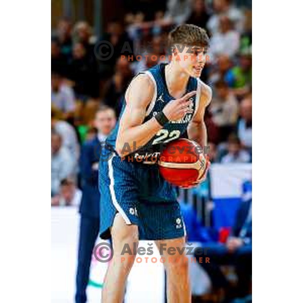 Stefan Joksimovic in action during FIBA Basketball World Cup 2027 European Qualifiers between Slovenia and Estonia in Bonifika Hall, Koper, Slovenia on November 28, 2025