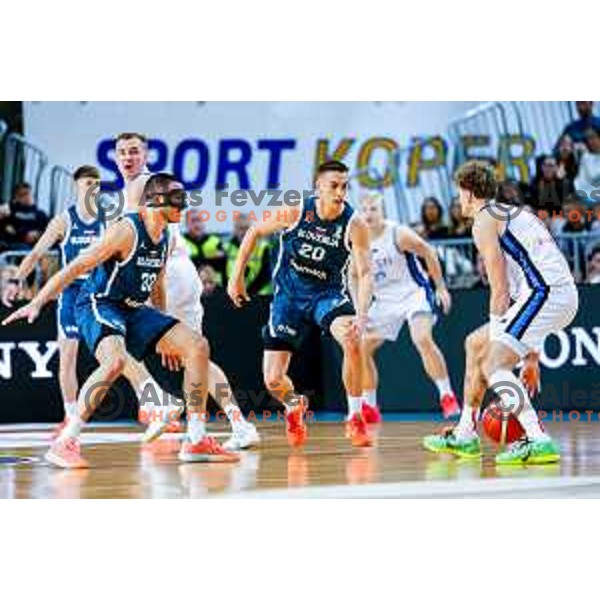 Miha Cerkvenik in action during FIBA Basketball World Cup 2027 European Qualifiers between Slovenia and Estonia in Bonifika Hall, Koper, Slovenia on November 28, 2025