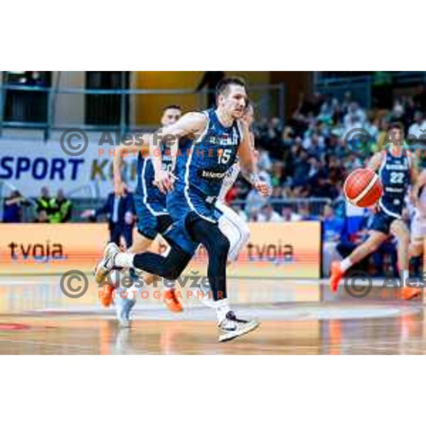 Gregor Hrovat of Slovenia in action during FIBA Basketball World Cup 2027 European Qualifiers between Slovenia and Estonia in Bonifika Hall, Koper, Slovenia on November 28, 2025
