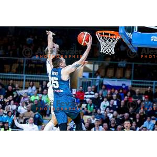 Gregor Hrovat of Slovenia in action during FIBA Basketball World Cup 2027 European Qualifiers between Slovenia and Estonia in Bonifika Hall, Koper, Slovenia on November 28, 2025