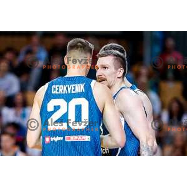 Miha Cerkvenik in action during FIBA Basketball World Cup 2027 European Qualifiers between Slovenia and Estonia in Bonifika Hall, Koper, Slovenia on November 28, 2025