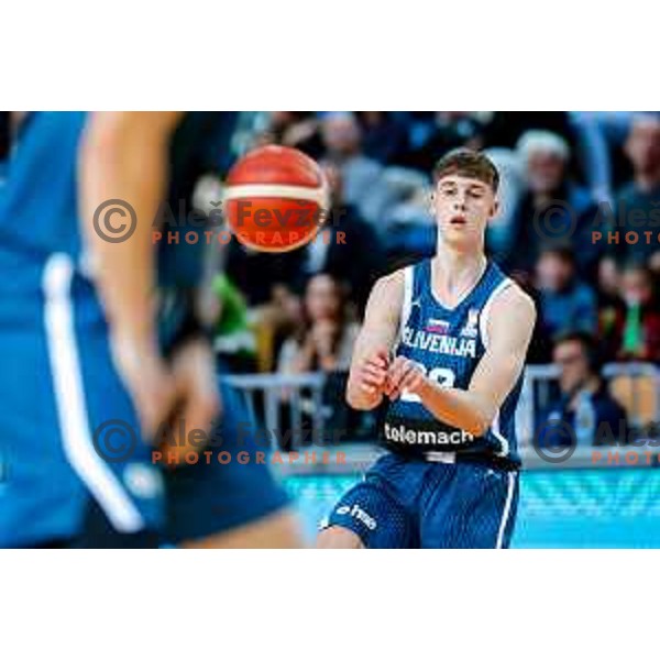 Stefan Joksimovic in action during FIBA Basketball World Cup 2027 European Qualifiers between Slovenia and Estonia in Bonifika Hall, Koper, Slovenia on November 28, 2025