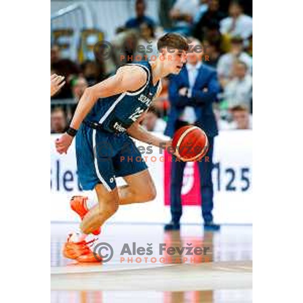 Stefan Joksimovic in action during FIBA Basketball World Cup 2027 European Qualifiers between Slovenia and Estonia in Bonifika Hall, Koper, Slovenia on November 28, 2025