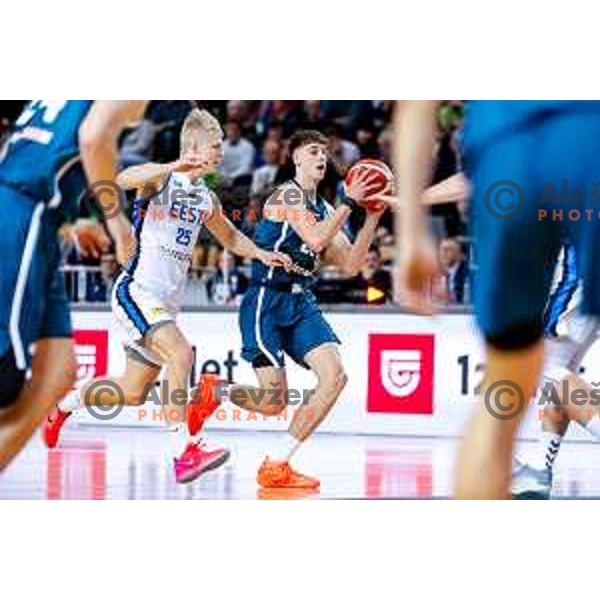 Stefan Joksimovic in action during FIBA Basketball World Cup 2027 European Qualifiers between Slovenia and Estonia in Bonifika Hall, Koper, Slovenia on November 28, 2025