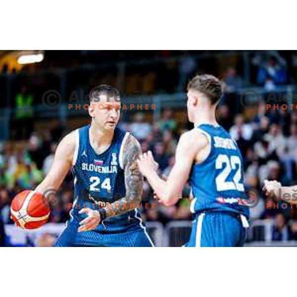 Alen Omic of Slovenia in action during FIBA Basketball World Cup 2027 European Qualifiers between Slovenia and Estonia in Bonifika Hall, Koper, Slovenia on November 28, 2025