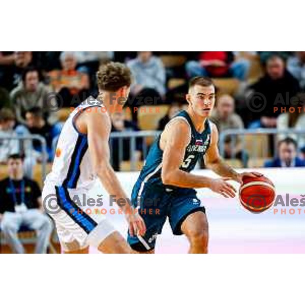 Ziga Samar of Slovenia in action during FIBA Basketball World Cup 2027 European Qualifiers between Slovenia and Estonia in Bonifika Hall, Koper, Slovenia on November 28, 2025
