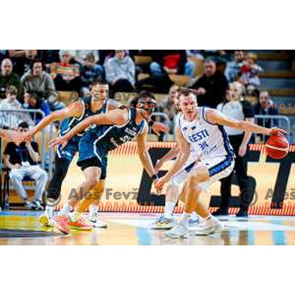 Bine Prepelic in action during FIBA Basketball World Cup 2027 European Qualifiers between Slovenia and Estonia in Bonifika Hall, Koper, Slovenia on November 28, 2025