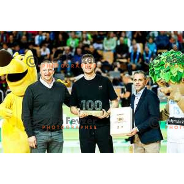 Matej Erjavec and Edo Muric during FIBA Basketball World Cup 2027 European Qualifiers between Slovenia and Estonia in Bonifika Hall, Koper, Slovenia on November 28, 2025