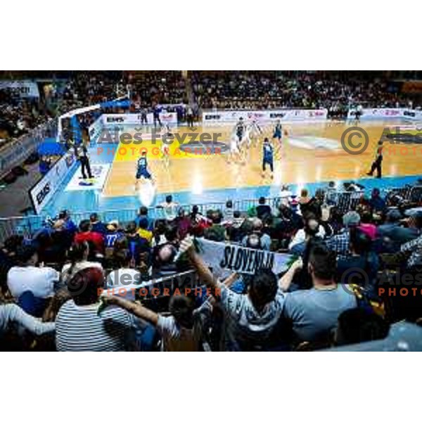 Fans of Slovenia in action during FIBA Basketball World Cup 2027 European Qualifiers between Slovenia and Estonia in Bonifika Hall, Koper, Slovenia on November 28, 2025