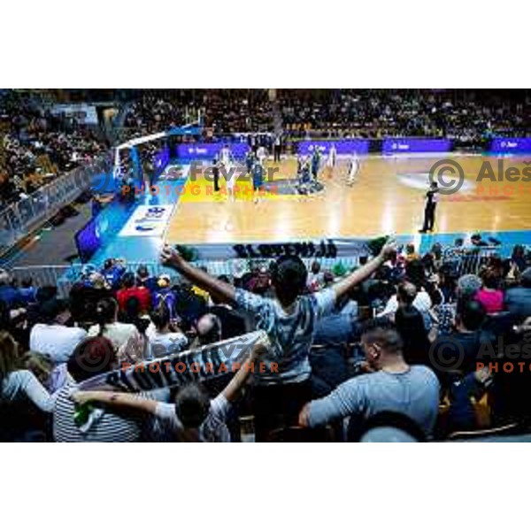 Fans of Slovenia in action during FIBA Basketball World Cup 2027 European Qualifiers between Slovenia and Estonia in Bonifika Hall, Koper, Slovenia on November 28, 2025