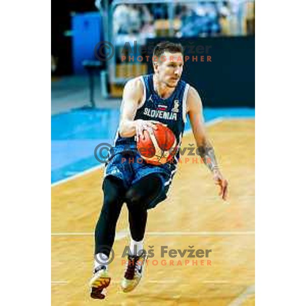 Gregor Hrovat of Slovenia in action during FIBA Basketball World Cup 2027 European Qualifiers between Slovenia and Estonia in Bonifika Hall, Koper, Slovenia on November 28, 2025