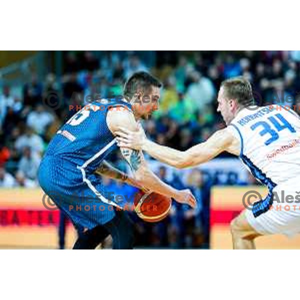 Gregor Hrovat of Slovenia in action during FIBA Basketball World Cup 2027 European Qualifiers between Slovenia and Estonia in Bonifika Hall, Koper, Slovenia on November 28, 2025