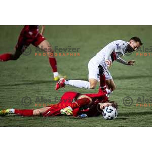 in action during Prva liga Telemach 2025/26 football match between NK Aluminij and NK Primorje in Sportni park Kidricevo, Slovenia on November 28, 2025. Photo: Jure Banfi