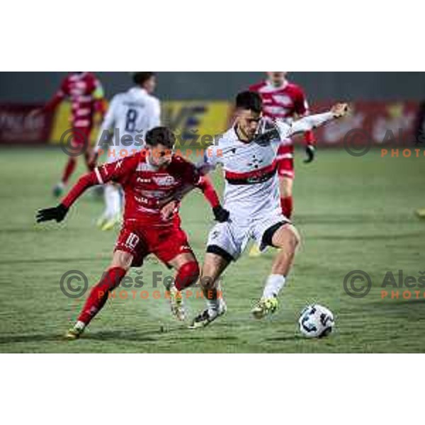 in action during Prva liga Telemach 2025/26 football match between NK Aluminij and NK Primorje in Sportni park Kidricevo, Slovenia on November 28, 2025. Photo: Jure Banfi