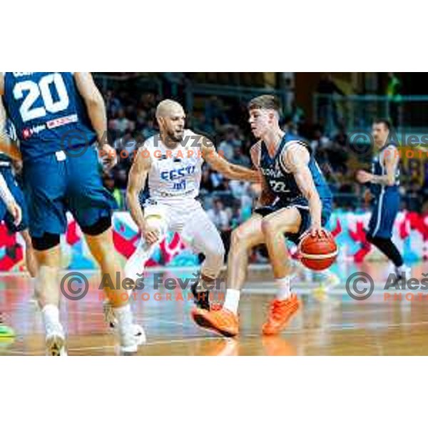 Stefan Joksimovic in action during FIBA Basketball World Cup 2027 European Qualifiers between Slovenia and Estonia in Bonifika Hall, Koper, Slovenia on November 28, 2025