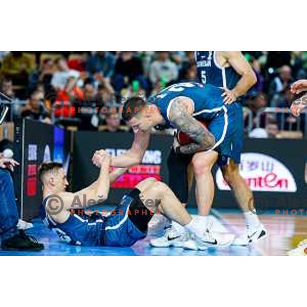 Miha Cerkvenik in action during FIBA Basketball World Cup 2027 European Qualifiers between Slovenia and Estonia in Bonifika Hall, Koper, Slovenia on November 28, 2025