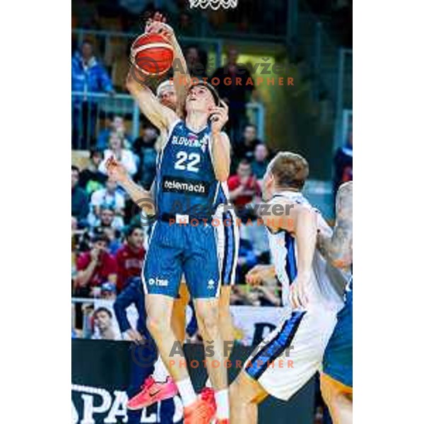 Stefan Joksimovic in action during FIBA Basketball World Cup 2027 European Qualifiers between Slovenia and Estonia in Bonifika Hall, Koper, Slovenia on November 28, 2025
