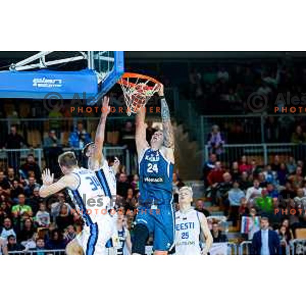 Alen Omic of Slovenia in action during FIBA Basketball World Cup 2027 European Qualifiers between Slovenia and Estonia in Bonifika Hall, Koper, Slovenia on November 28, 2025