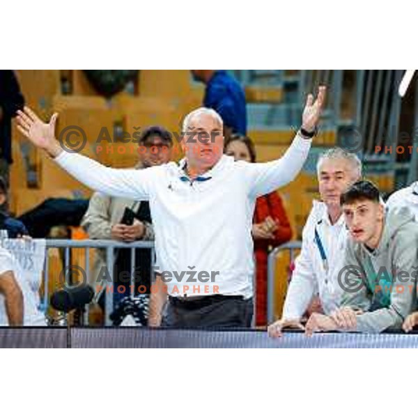 in action during FIBA Basketball World Cup 2027 European Qualifiers between Slovenia and Estonia in Bonifika Hall, Koper, Slovenia on November 28, 2025