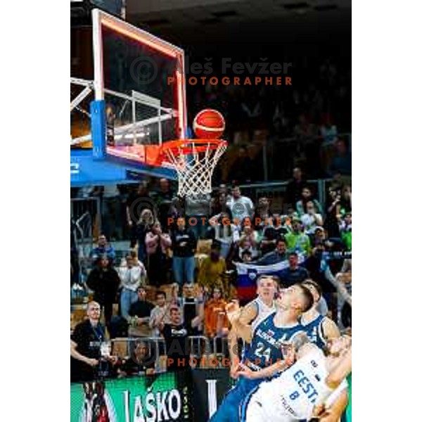 Alen Omic of Slovenia in action during FIBA Basketball World Cup 2027 European Qualifiers between Slovenia and Estonia in Bonifika Hall, Koper, Slovenia on November 28, 2025