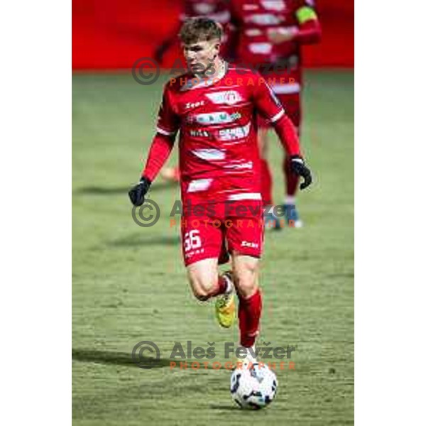 Marko Simonic in action during Prva liga Telemach 2025/26 football match between NK Aluminij and NK Primorje in Sportni park Kidricevo, Slovenia on November 28, 2025. Photo: Jure Banfi