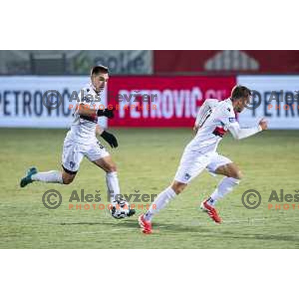 Niko Rak in action during Prva liga Telemach 2025/26 football match between NK Aluminij and NK Primorje in Sportni park Kidricevo, Slovenia on November 28, 2025. Photo: Jure Banfi