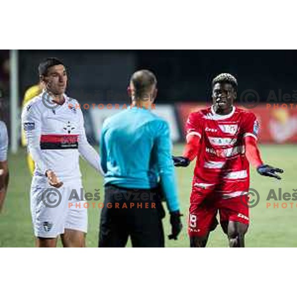 Aondowase Sule Wisdom in action during Prva liga Telemach 2025/26 football match between NK Aluminij and NK Primorje in Sportni park Kidricevo, Slovenia on November 28, 2025. Photo: Jure Banfi