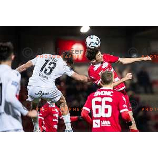 Omar Kocar in action during Prva liga Telemach 2025/26 football match between NK Aluminij and NK Primorje in Sportni park Kidricevo, Slovenia on November 28, 2025. Photo: Jure Banfi