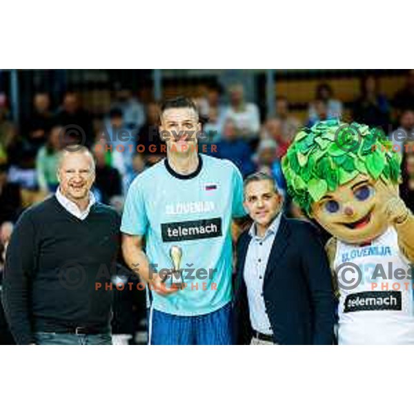 Alen Omic of Slovenia in action during FIBA Basketball World Cup 2027 European Qualifiers between Slovenia and Estonia in Bonifika Hall, Koper, Slovenia on November 28, 2025