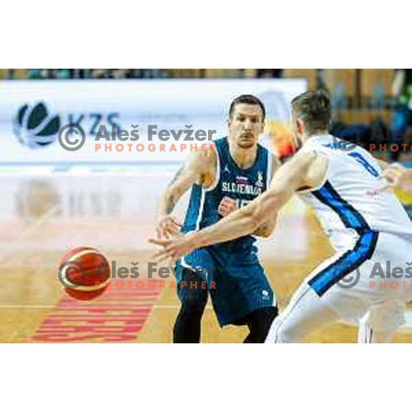 Gregor Hrovat of Slovenia in action during FIBA Basketball World Cup 2027 European Qualifiers between Slovenia and Estonia in Bonifika Hall, Koper, Slovenia on November 28, 2025