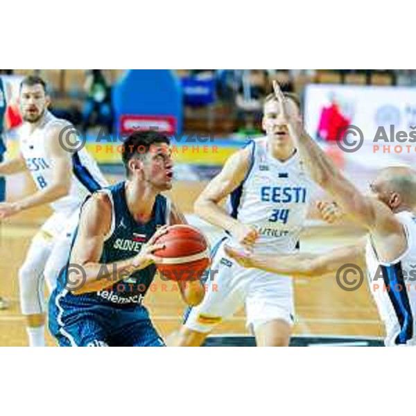 Martin Krampelj in action during FIBA Basketball World Cup 2027 European Qualifiers between Slovenia and Estonia in Bonifika Hall, Koper, Slovenia on November 28, 2025