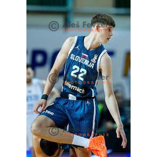 Stefan Joksimovic in action during FIBA Basketball World Cup 2027 European Qualifiers between Slovenia and Estonia in Bonifika Hall, Koper, Slovenia on November 28, 2025
