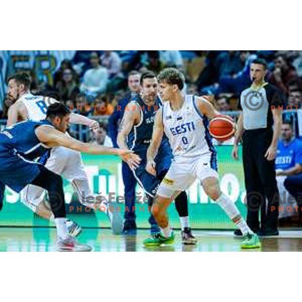 Gregor Hrovat of Slovenia in action during FIBA Basketball World Cup 2027 European Qualifiers between Slovenia and Estonia in Bonifika Hall, Koper, Slovenia on November 28, 2025