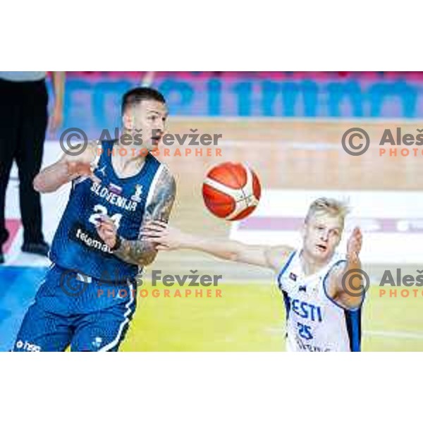 Alen Omic of Slovenia in action during FIBA Basketball World Cup 2027 European Qualifiers between Slovenia and Estonia in Bonifika Hall, Koper, Slovenia on November 28, 2025