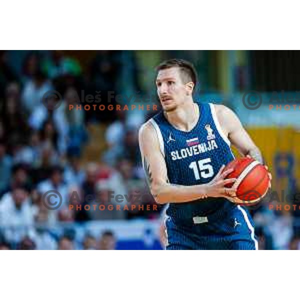 Gregor Hrovat of Slovenia in action during FIBA Basketball World Cup 2027 European Qualifiers between Slovenia and Estonia in Bonifika Hall, Koper, Slovenia on November 28, 2025